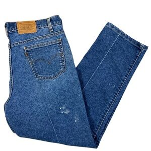 Vintage Levi's 540 Brown Tab Relaxed Fit Distressed Jeans USA Made 1997 36x28